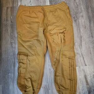 adidas Men's Cargo Joggers in Mustard